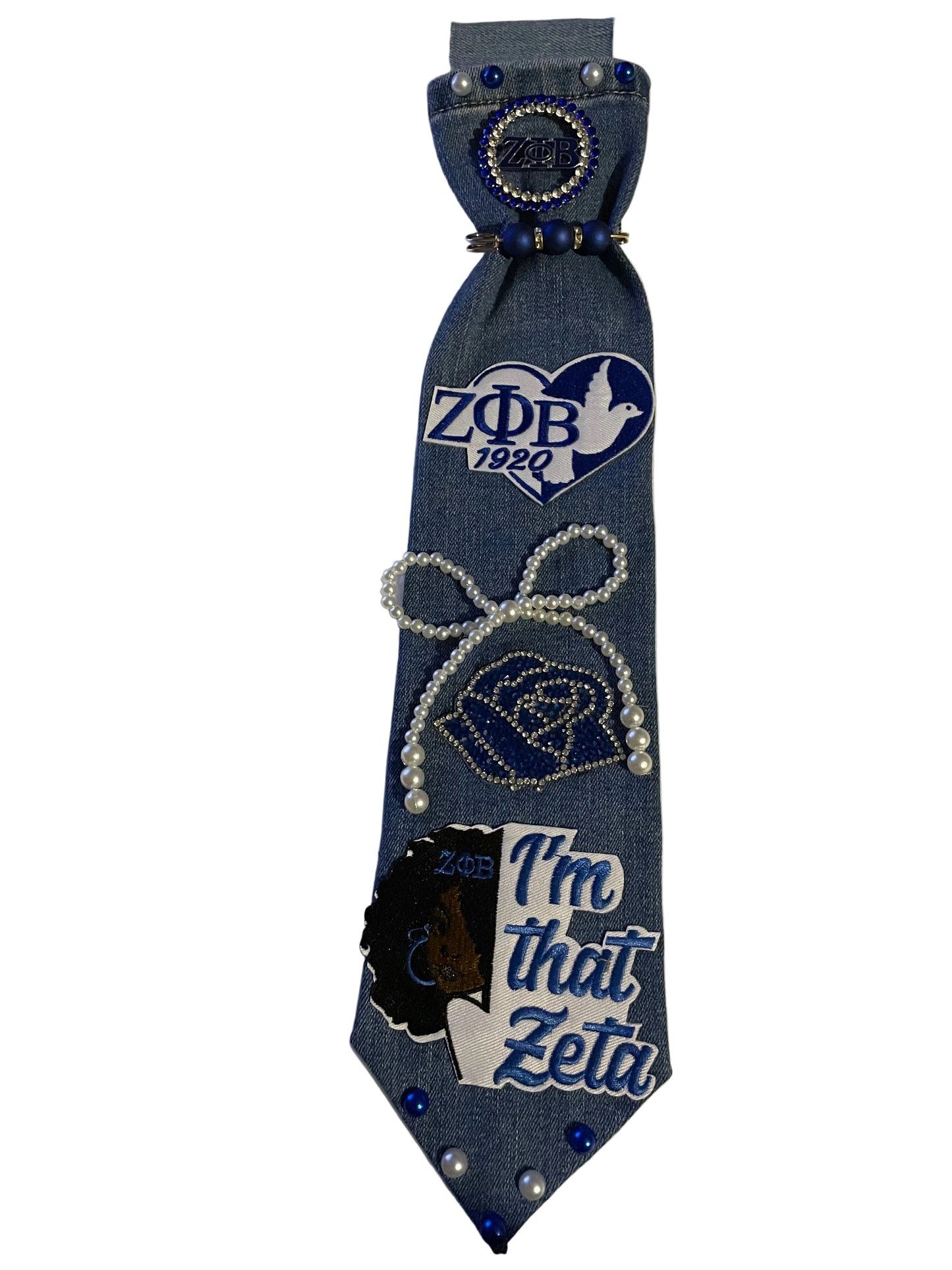 Custom Denim Zeta junk tie