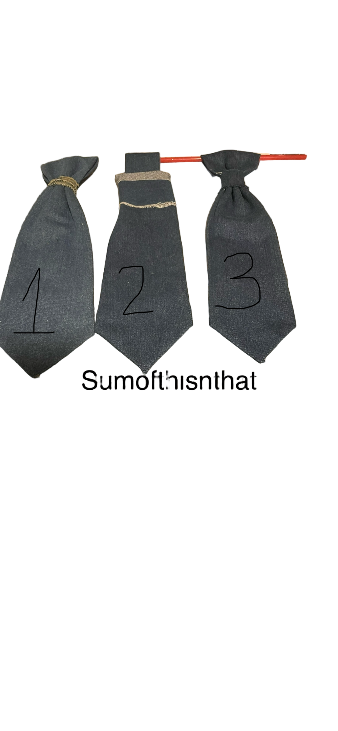 Plain denim tie