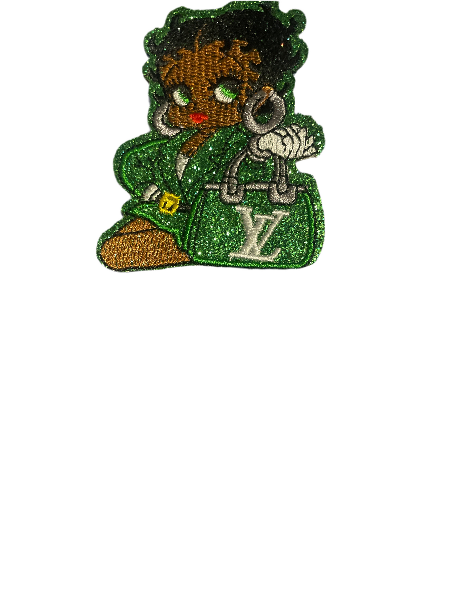 Shiny Lv lady with purse