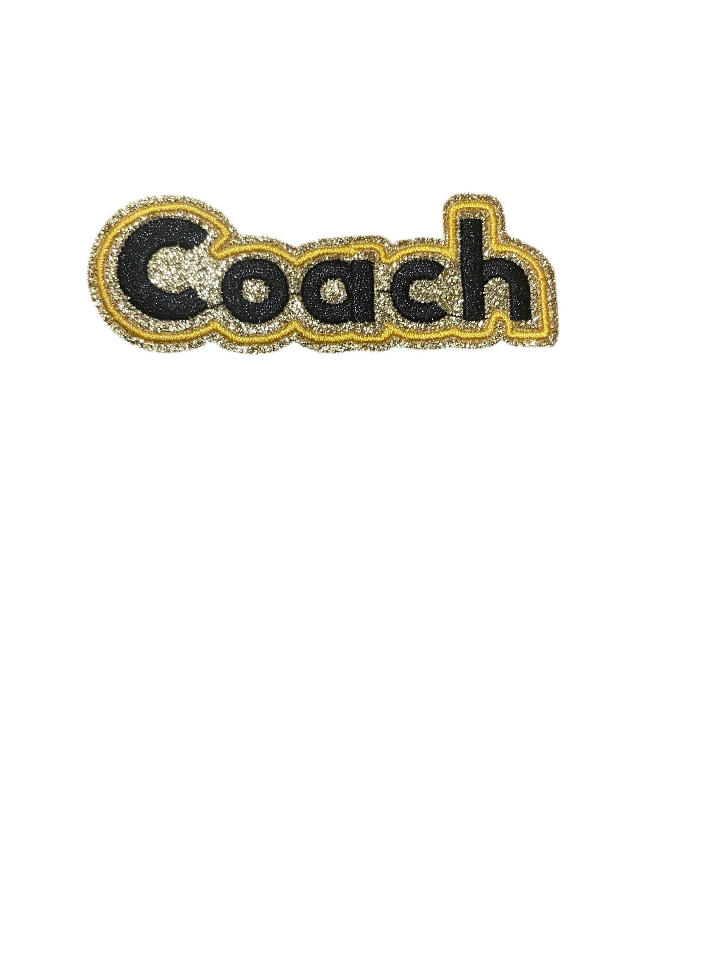 Small black and gold name patches