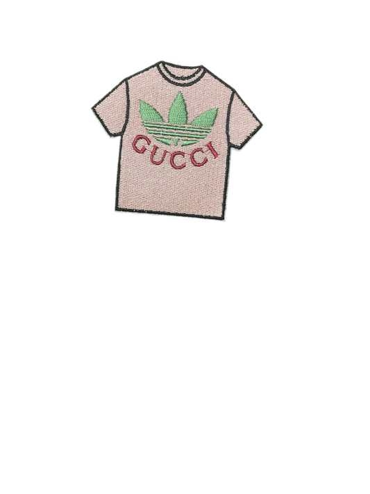 Small G pink shirt patch