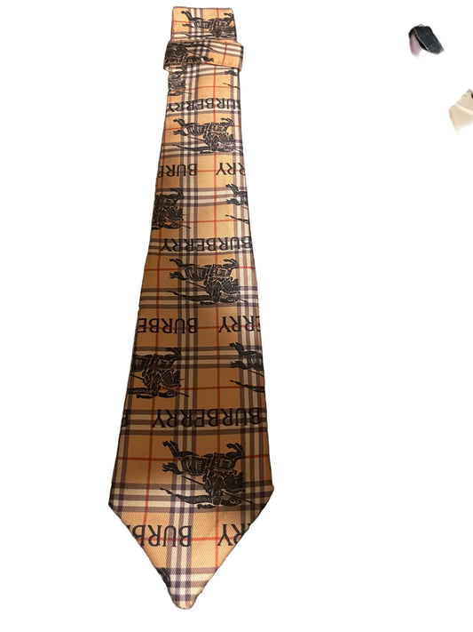 Plaid brown necktie