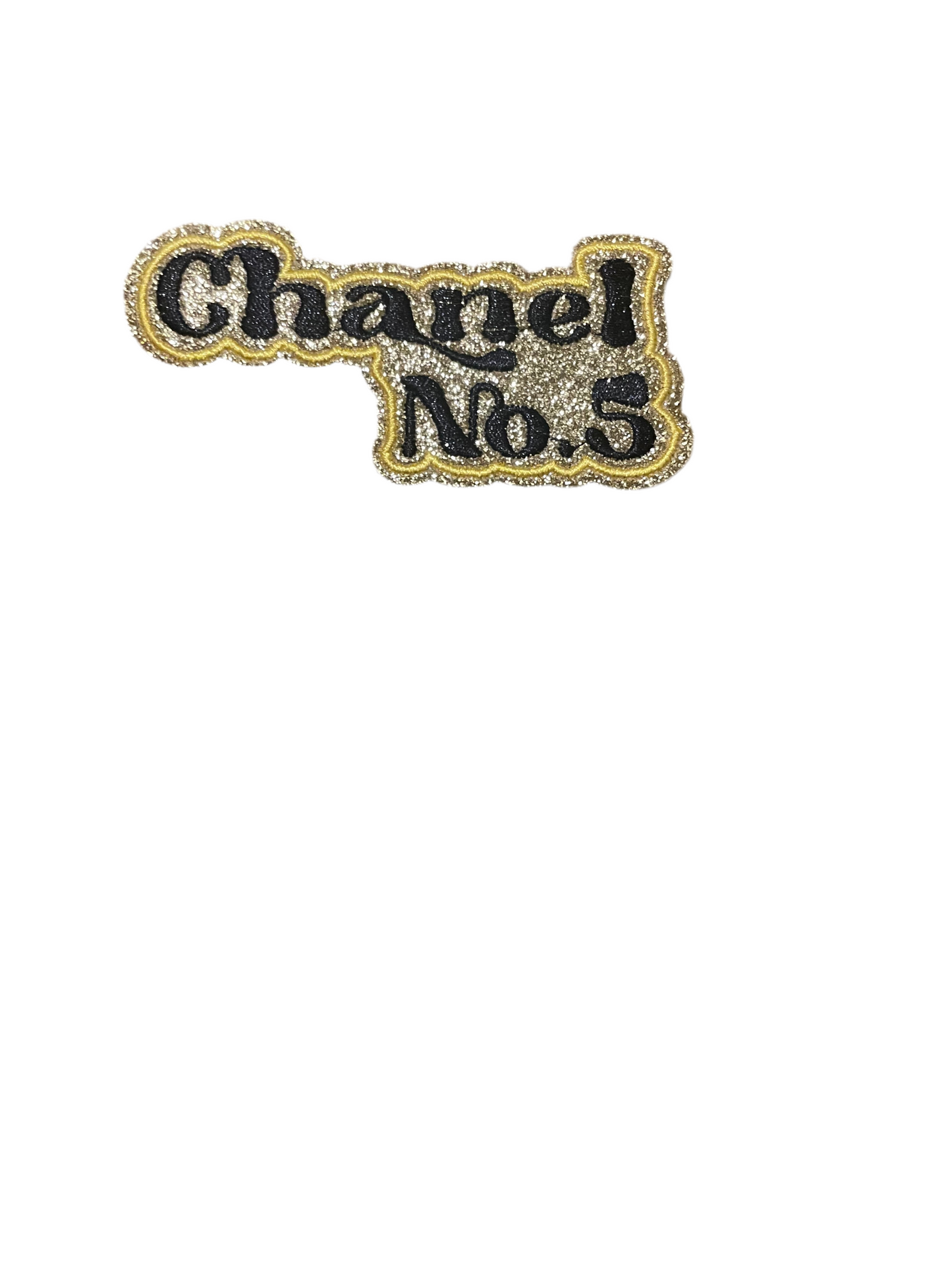 Small black and gold name patches