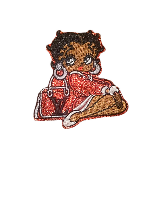 Shiny Lv lady with purse