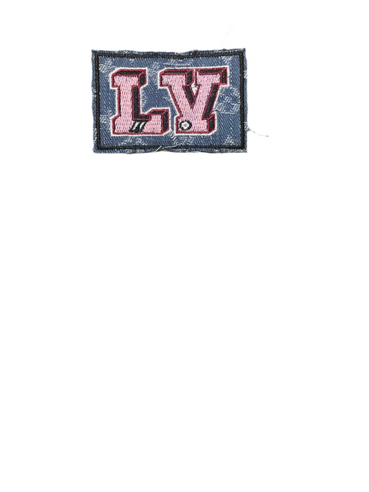 Small pink denim L patch