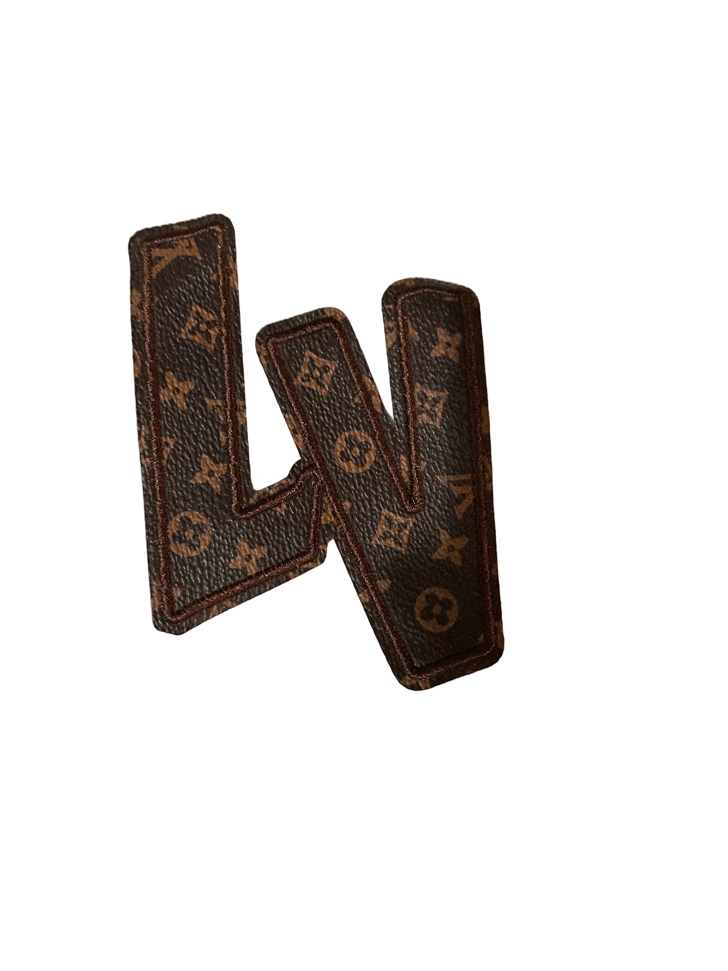 Med red/white leather initials